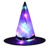 Halloween Glowing Witches Hat with LED Light Outdoor Suspension Tree Glowing Hats Home Party Decoration Cosplay Costume Props SN6810