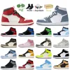 Basketball Shoes Mens Trainers Women Sneakers Blue Green Stealth Shadow Linen 2022 With Box Jumpman 1 1S Rebellionaire Banned Patent Bred