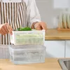 Garrafas de armazenamento Jarros Caixa de cozinha geladeira mantém o recipiente de cesta de plástico multifuncional com fruta de vegetais frescos com lábios 220930