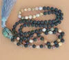 Chains 8mm Insane Agate 108 Beads Tassel Knotted Necklace Classic Buddhism Wristband Lucky Chakra Wrist Elegant Colorful Fancy Bracelet