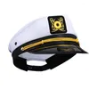 Bérets élégant Yacht bateau capitaine Marine amiral brodé marin Costume marine chapeau pour hommes femmes fête Cosplay