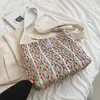 Duffel Bags Vintage Printing Plaid South Korea Designer Bag Japanese Canvas Fashion Women Handbags Large Shoulder Cotton Woven Tote