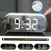 Table Clocks Digital Clock LED Temperature Display Home Electronic Desk Mirror With Smart