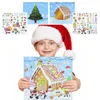 Gift Wrap Christmas Sticker Cartoon Xmas Tree House Mönster DIY Scrapbooking Stickers God år fest Kids Favor Decoration