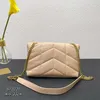 5a kwaliteit loulou puffer crossbody tas vrouwen quilt flap schoudertassen koehide lederen mode letters vaste kleur handtassen portemonnee handkoppeling portemonnee 23 cm