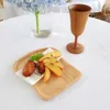 Platen toast vorm lade dessert serveer plaat bord ontbijt houten ondersteuning schotel huistafel decor