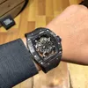 Saatler Bilek saati tasarımcısı Richa Milles Karbon fiber Hollow Out Kişiselleştirilmiş Hafif Spor Moda Erkek Otomatik Mekanik Saat Serin N5VT