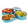 Dinnerware Sets Portable Lunch Box Microwave Storage Thermal Insulated Container Kids School Students Bento