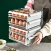 Bouteilles de stockage Bocaux 32 grilles Boîte à œufs Réfrigérateur Transparent Double couche Conteneur de type tiroir Accueil Support de cuisine Organisateur 220930
