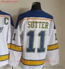 Película CCM Vintage Hockey sobre hielo 16 Brett Hull Jerseys 11 Brian Sutter 18 Tony Twist 44 Chris Pronger 74 OSHIE 42 BACKES Hombres Bordado Jersey 1995 1996 Azul Blanco