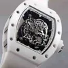 Relógio Mecânico Masculino de Luxo Richa Milles Minority Ceramic Feminino Branco Safira Oco Automático Rm055 Relógios Movimento Suíço ROHI