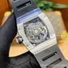 Luxury Mens Mechanical Watch Richa Milles RM010 med hela automatisk rörelse Sapphire Glass Importerad gummiband klockor Män i7o7