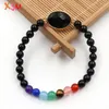 Strand XSM 7 Chakra Perles Bracelets Pierres Rondes Naturelles Double Boucle Connecteur Reiki Guérison Bracelet Bracelet Unisexe Charmes Bijoux