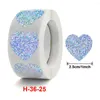 Gift Wrap 500pc/roll Exquisite Laser Blank Love Heart Stars Round Sticker Handmade Decoration Holiday Birthday Party Sealing Label