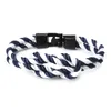 De release van Strand Couple Buckle geweven armband heren donkerblauwe sieraden