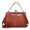 Вечерние сумки прибывают женские сумочки бренд бренд в стиле европейский стиль ретро -кожа кожаная сумка на плечах
