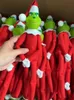 Czerwony Boże Narodzenie Zielone Monster Elf wisiorki Xmas Grinch's Party Christmas Decorations Tree Tree Ornaments Dolls Toys na półce indywidualne opakowanie