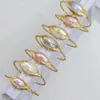 Beaded Strands Original Design 14K Gold Flled Mabe Pearl Bracelet Handmade Bangle For Women Girl Wedding Gift Jewelry Christmas 1Pcs Dhuvt