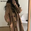 Kopa damska Coats Chicka płaszcza swobodna długa odzież wierzchnia luźna płaszcz jesień zima moda dwurzędowa wiatrówek femme 220930