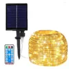 سلاسل 50M 100M ترقية Solar Rope Tube String Light with Outdior Outdoor Christmas Fairy Patio Tree Garland Decor