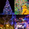 Guirlandes lumineuses de noël en plein air, 50M 100M, Led étanche 24V, ligne verte, lumière féerique, décoration de jardin de mariage