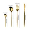 Flatware Sets 24pcs Gold Dinnerware Set Stainless Steel Tableware Knife Fork Spoon Dinner Luxury Cutlery Kitchen