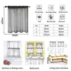 Rideau solide Tulle transparent rideaux courts pour cuisine bibliothèque cloison anti-poussière demi vin Voile Organza armoire fenêtre