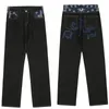 Jeans da uomo y2k retrò sanscrito nero jeans street pantaloni casual punk maschile stampa hip-hop allentato Harajuku uomo dritto ins 220930