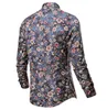 Camisas casuais masculinas Mens Floral Vintage Impresso Camisa Social Manga Longa Camisa Moda Homens Vestido Masculino Streetwear 220930