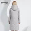 Kvinnor Down Parkas Miegofce Spring Autumn Simple Long Ladies Jacket huva päls vindtätt varm bomullskläder casual Women Parka C22873 220930