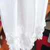 シャワーカーテンソリッドホワイトレースフリルカーテンファッションヨーロッパポリエステル防水バスルームの装飾用ニッケルフック付き