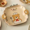 Płytki Nordic Cute Cartoon Bear Wzór porcelanowy zastawa stołowa domowa zupa ryżowa miska z makaron