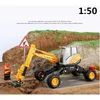 Diecast Model car high simulation alloy engineering vehicle model 1 50 scale spider excavator metal castings toy vehicles 220930