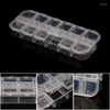 Storage Bottles H7EA 12 Grid Plastic Paillette Rhinestone Nail Art Tool Box Jewelry Container
