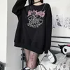Sweats à capuche pour femmes Sweatshirts Japonais Doux Cool Noir Et Blanc Pull Femmes Plus Velours Épaississement Automne Hiver Étudiant Lâche Harajuku Style Top 220930