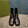 Premium Women's Winter Designer Shoes Short Boots Fashion Alphabet Print Canvas Leather Martin Boot Show Party Street Motorcykelst￶vlar 5.5 cm 35-42