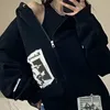 Damen Hoodies Sweatshirts Zip Up Hoodie Grunge Ästhetische Kleidung Übergroßes Sweatshirt mit Reißverschluss Vintage Y2k Tops Kawaii Mantel Frühling Herbst Streetwear 220930