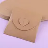 Emballage cadeau Vintage Heart Kraft Enveloppes 5.1x 5.1 Pouces Case Cover Pour Femmes Hommes 50pcs