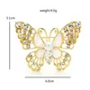 Brosches Wulibaby Rhinestone Butterfly Pins For Women Unisex Pearl Classic Insects Office Party Brosch Gifts