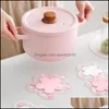 Mats Pads 2Pcs/Lot Table Mat Cherry Blossom Heat Family Office Anti-Skid Tea Cup Milk Mug Coffee Drop Delivery 2021 Home Garden Kitc Dh10G