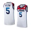 Print 2022 FIBA US Basketbalshirt Dames Lady 15 Brionna Jones 14 Betnijah Laney 13 Shakira Austin 12 Alyssa Thomas 11 Kahleah Copper World Cup American Women Shirt