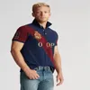 22SS koszulka polo bawełniana koszulka z krótkim rękawem męska brytyjska swobodna kontrast kolorów i rozmiar sportowy crossover nowy s-5XL