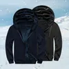 Vinter nya män parkas jacka varm tjock casual mäns huva sammet huva kappa vindtät fleece manlig outwear jackor vindbrytare