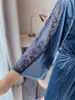 Kvinnors sömnkläder sexiga kvinnor kimono badrobe klänning sammet 2 stycken nightyrobe kostym casual nattklänning lounge slitage lace lapptäcke hemkläder