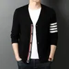 Erkek Sweaters Üst Sınıf Otum Kış Markası Moda Örme Erkekler hırka kazak Siyah Koreli Rahat Katlar Ceket Erkek Giyim S-3XL 220930