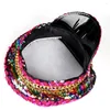 Berets Women Octagonal Hat Sequin Burning Yacht Week Captain Sergeant Rhinestone Rave Festival Bachelorette Part