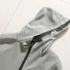 Men's Jackets High Quality Mens Hooded Zip Jacket Air Layer Fabric Loose Casual Sports Outdoor Fot Men