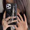 2022 For Iphone Cell Phone Cases Wrist Cover New Luxury Leather Metal Chain Bracelet 12 Pro Max 13 Mini 11 Xr X Xs Max 7 8 Plus D21840825