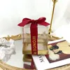 Confezione regalo 20/30/50 pezzi scatola in PVC trasparente con lettera dorata filo nastro trasparente caramelle cioccolatini scatole souvenir di nozze per gli ospiti