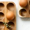 Opslagflessen potten keukencontainers acacia houten dubbele rij eierdoos huishoudelijke koelkast rek accessoires container 220930